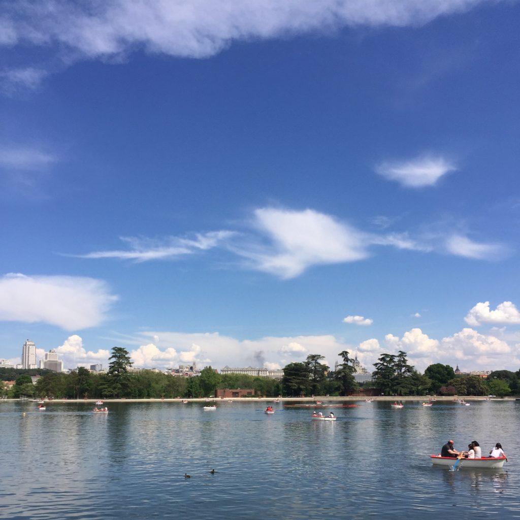 Madrid skyline Lago Casa de Campo